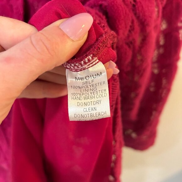 NWT Davi & Dani Hot Pink Textured Button Down Oversized Shacket Size Medium - Picture 5 of 8